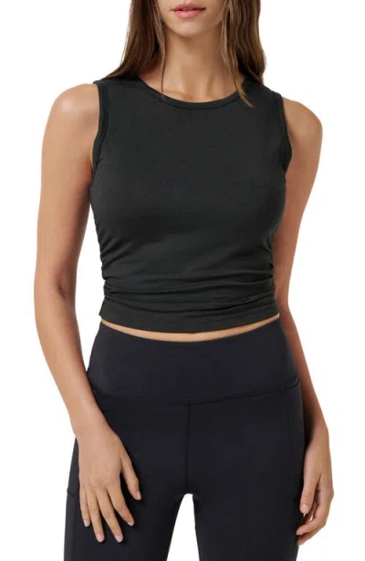 Travismathew Skyline Ruched Jersey Tank In Black