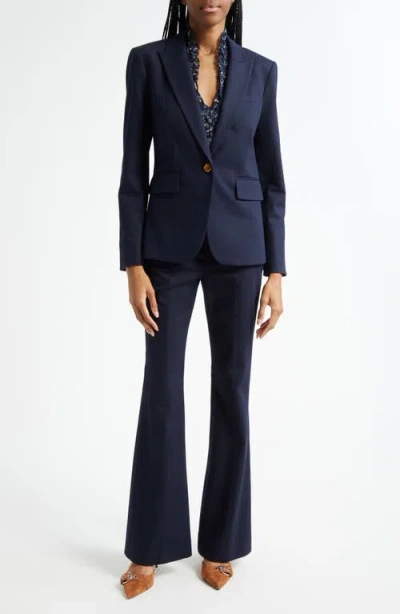Veronica Beard Elin Contrast Stitch Pant In Blue