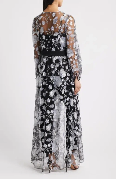 Julia Jordan Floral Embroidery Long Jacket & Jumpsuit Set