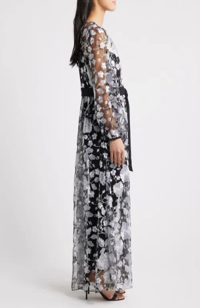 Julia Jordan Floral Embroidery Long Jacket & Jumpsuit Set