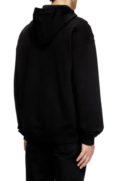 Diesel ® Logo Patch Relaxed Fit Organic Cotton Hoodie