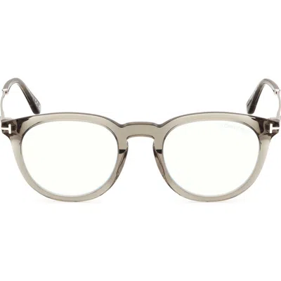 Tom Ford 49mm Round Blue Light Blocking Optical Glasses