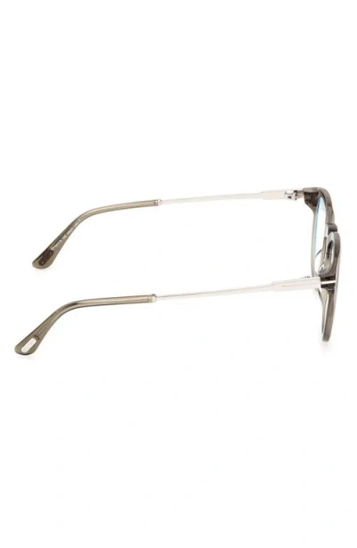 Tom Ford 49mm Round Blue Light Blocking Optical Glasses
