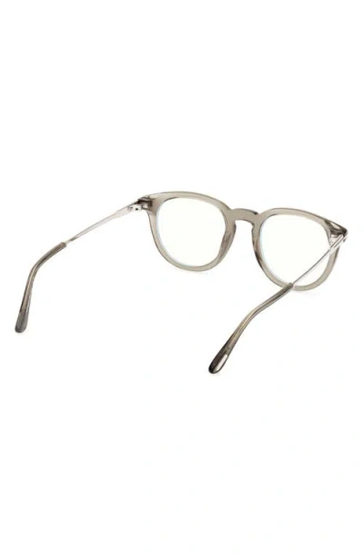 Tom Ford 49mm Round Blue Light Blocking Optical Glasses