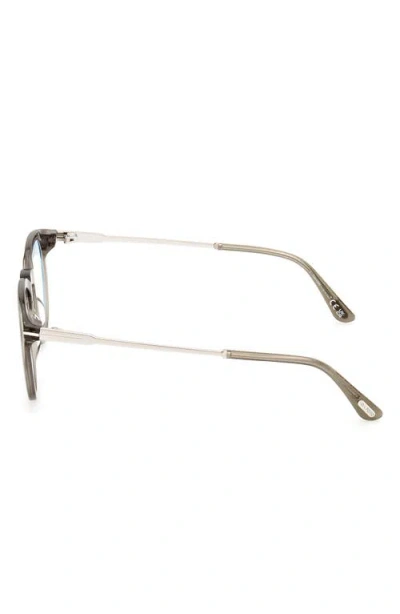 Tom Ford 49mm Round Blue Light Blocking Optical Glasses
