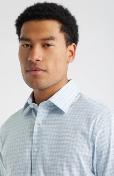 Nordstrom Trim Fit Plaid Premium Performance Dress Shirt In Blue