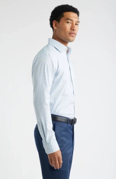 Nordstrom Trim Fit Plaid Premium Performance Dress Shirt In Blue
