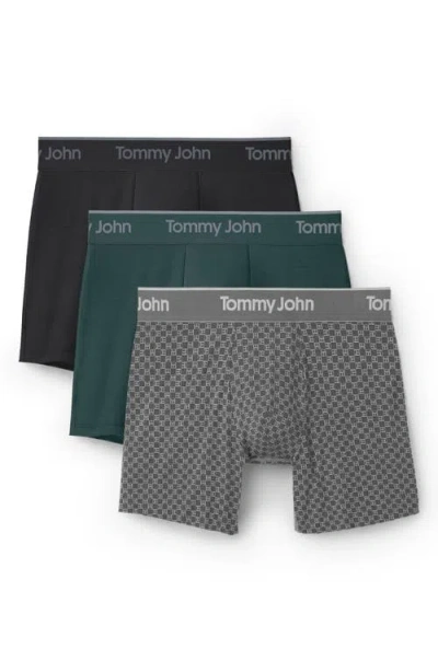 Tommy John 3-pack Second Skin 6-inch Stretch Modal Boxer Briefs In Gray