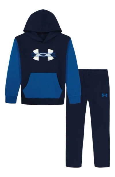 Under Armour Kids' Rival Performance Fleece Hoodie & Sweatpants Set In Blue