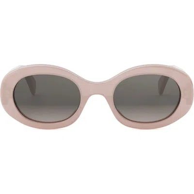 Celine Triomphe Acetate Oval Sunglasses In Neutral