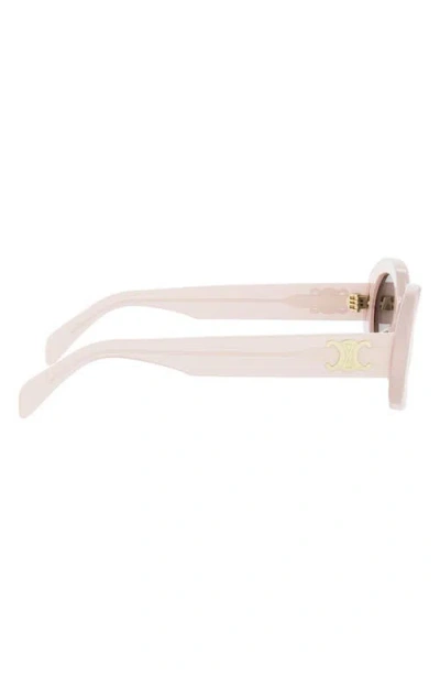 Celine Triomphe Acetate Oval Sunglasses In Neutral