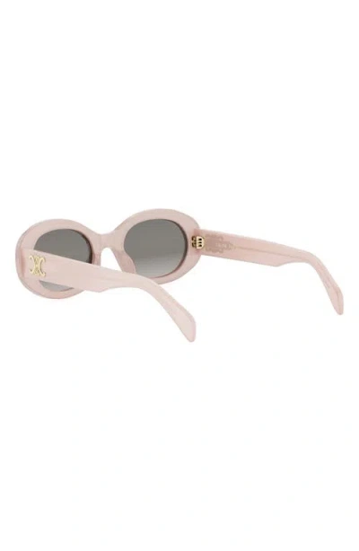 Celine Triomphe Acetate Oval Sunglasses In Neutral