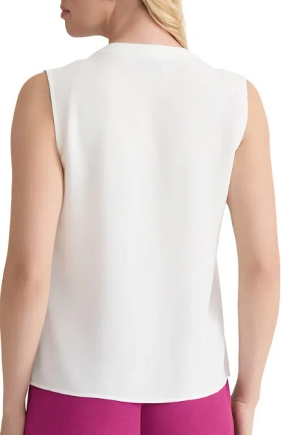 Kasper Ruffle Front Sleeveless Top In White