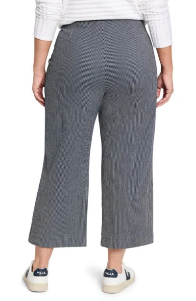 Nic + Zoe Nic+zoe All Day Stripe Crop Wide Leg Pull-on Jeans