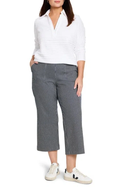 Nic + Zoe Nic+zoe All Day Stripe Crop Wide Leg Pull-on Jeans