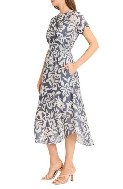 Maggy London Floral Smocked Waist Midi Sundress