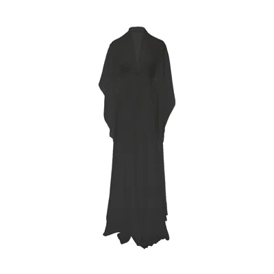 Bluzat Women's Long Flared Kaftan - Black