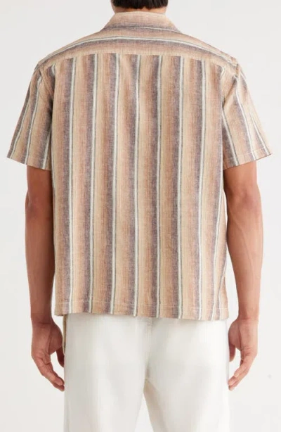 Treasure & Bond Linen & Cotton Camp Shirt In Gray