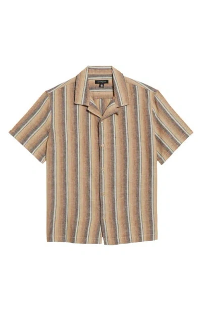 Treasure & Bond Linen & Cotton Camp Shirt In Gray