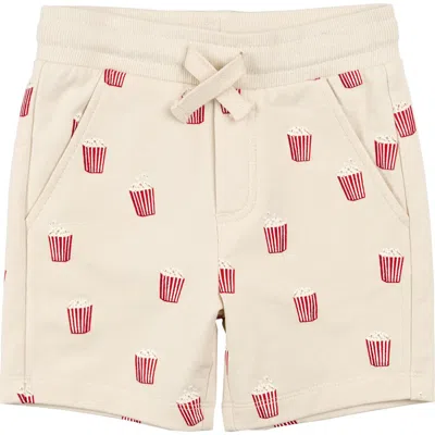 Miles The Label Kids' Popcorn Print French Terry Sweat Shorts In Neutral