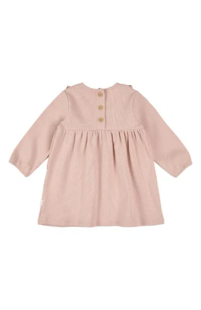 Firsts By Petit Lem Head Wrap, Ruffle Trim Long Sleeve Rib Dress & Leggings Set In Brown