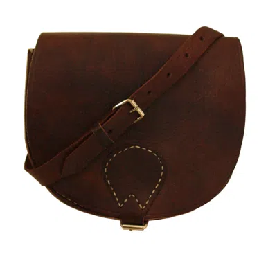 Berber Leather Women's The Temara Large Saddle Bag In Dark Brown