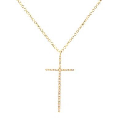 Kamaria Women's Large Diamond Cross Necklace In 14k Gold