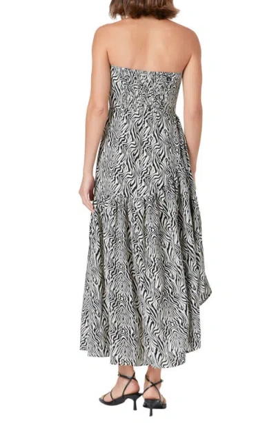 Endless Rose Strapless Asymmetric Hem Cotton Maxi Dress