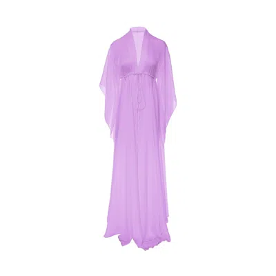 Bluzat Women's Straight Cut Kaftan With Fastening In Front - Pink & Purple