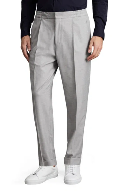 Reiss Brighton Pleated Recycled Polyester Blend Pants In Gray
