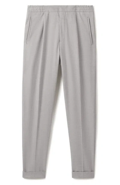 Reiss Brighton Pleated Recycled Polyester Blend Pants In Gray