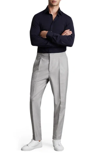 Reiss Brighton Pleated Recycled Polyester Blend Pants In Gray