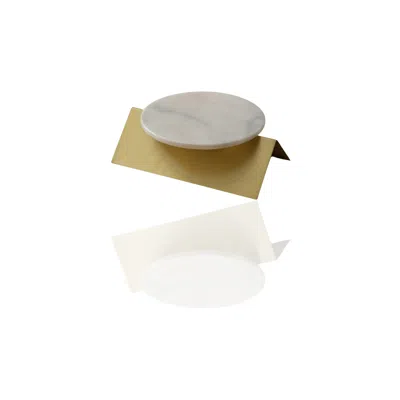 Marleth Gold / White White Marble Serving Platter With Pyramid Base