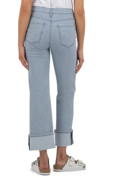 Kut From The Kloth Fay High Waist Cuffed Straight Leg Jeans In Blue
