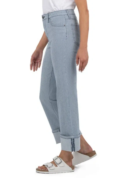Kut From The Kloth Fay High Waist Cuffed Straight Leg Jeans In Blue