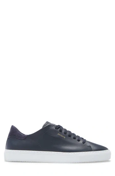 Axel Arigato 90 Clean Black Low Top Sneakers With Logo Lettering On The Side In Leather Man In Black