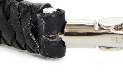 Ferragamo Gancini Hook Braided Leather Bracelet