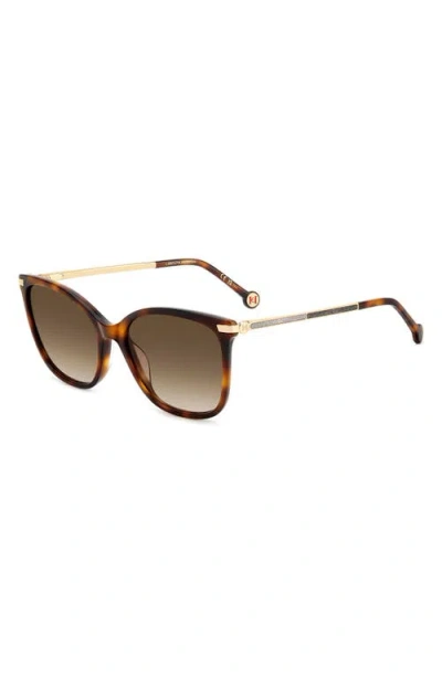 Carolina Herrera 55mm Gradient Rectangular Sunglasses