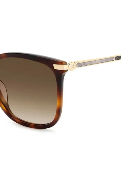 Carolina Herrera 55mm Gradient Rectangular Sunglasses