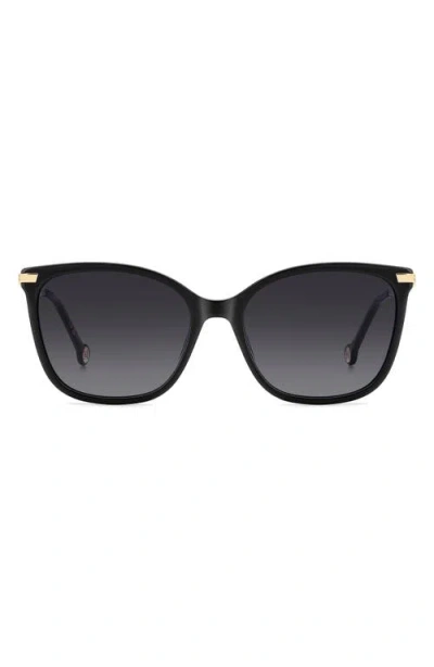 Carolina Herrera 55mm Gradient Rectangular Sunglasses