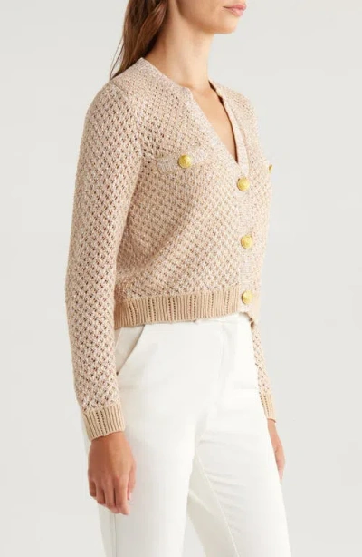 L Agence Blanca Sequined Knit Cardigan