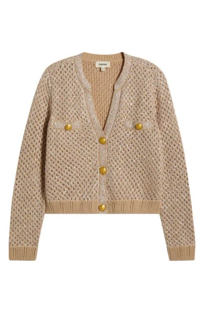 L Agence Blanca Sequined Knit Cardigan