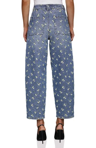 Avec Les Filles Relaxed Tapered Leg Crop Jeans In Blue