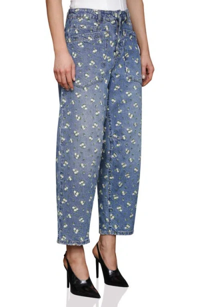 Avec Les Filles Relaxed Tapered Leg Crop Jeans In Blue