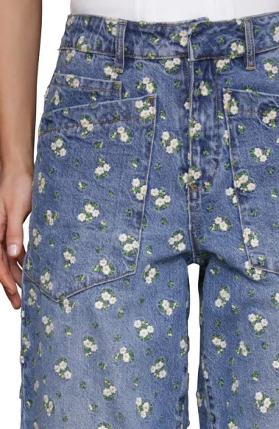 Avec Les Filles Relaxed Tapered Leg Crop Jeans In Blue