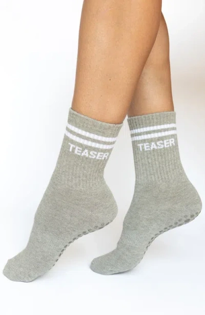 Pilates University 1883 Assorted 2-pack Teaser Nonslip Grip Crew Socks