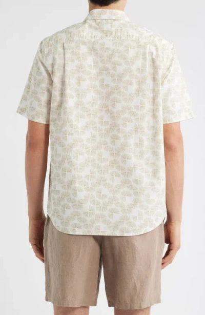 Treasure & Bond Lived In Short Sleeve Poplin Button-up Shirt In Neutral