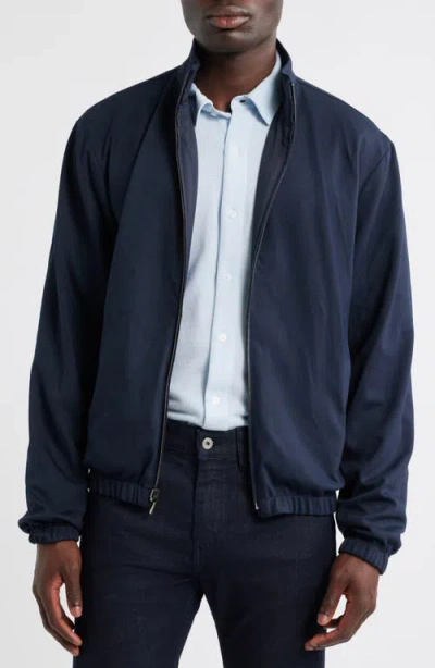 Canali Reversible Soft Touch Blouson Jacket In Blue