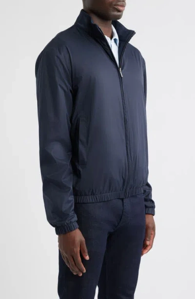 Canali Reversible Soft Touch Blouson Jacket In Blue