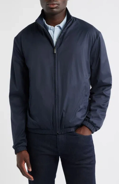 Canali Reversible Soft Touch Blouson Jacket In Blue